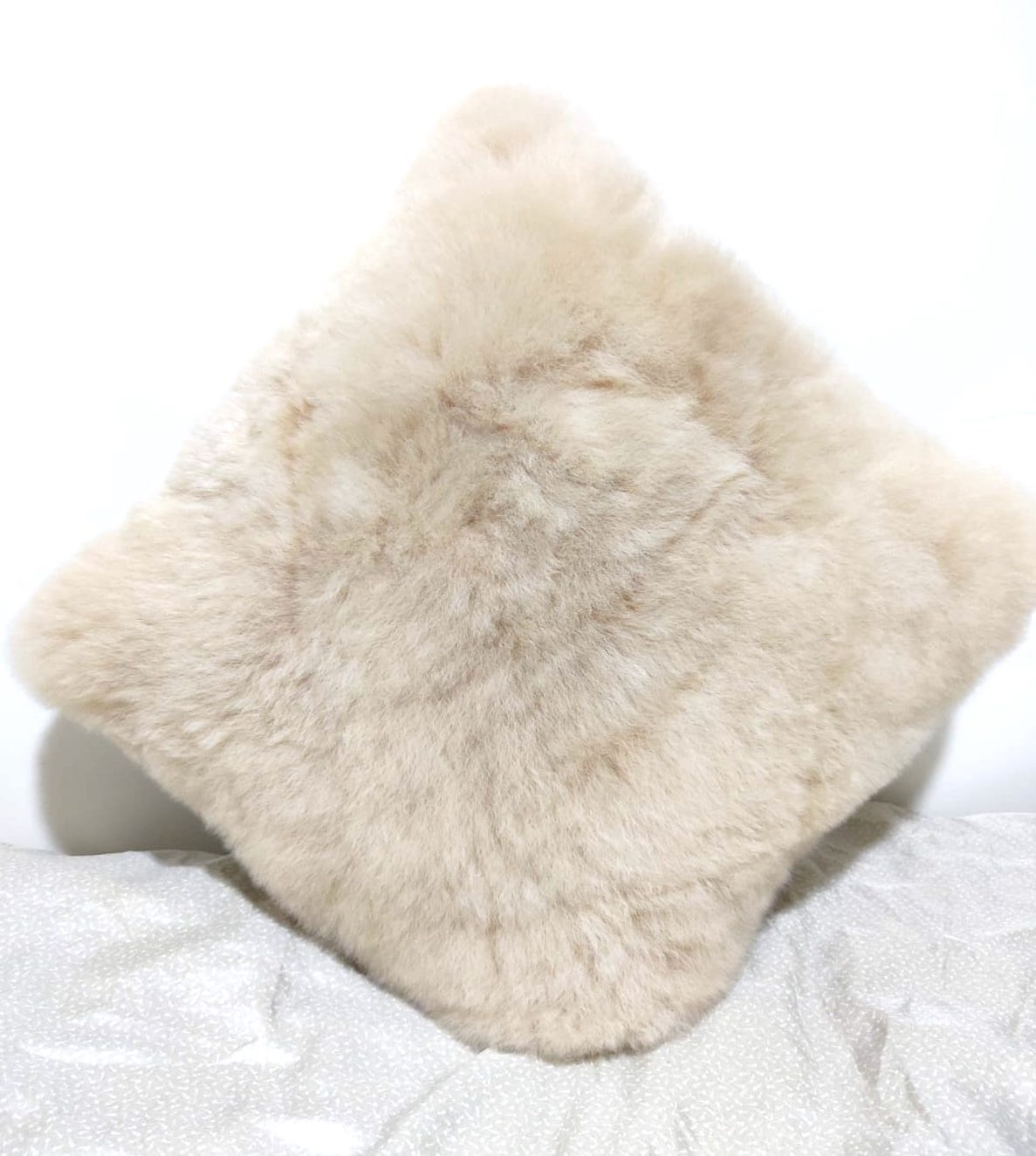 Mongolian Faux Fur Pillow Cover - Camel Brown