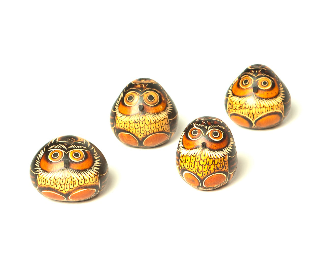 Small Carved Owl Gourd-Alicia Peru Artisanal Fair Trade