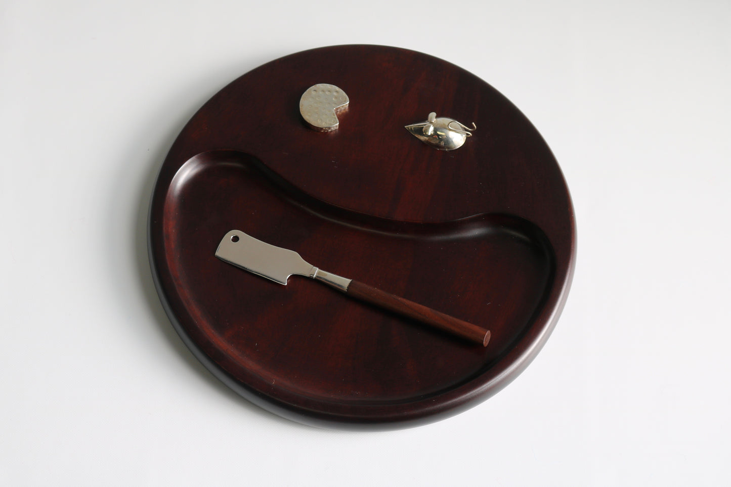 Alicia Mahogany Wood Cheese Plate