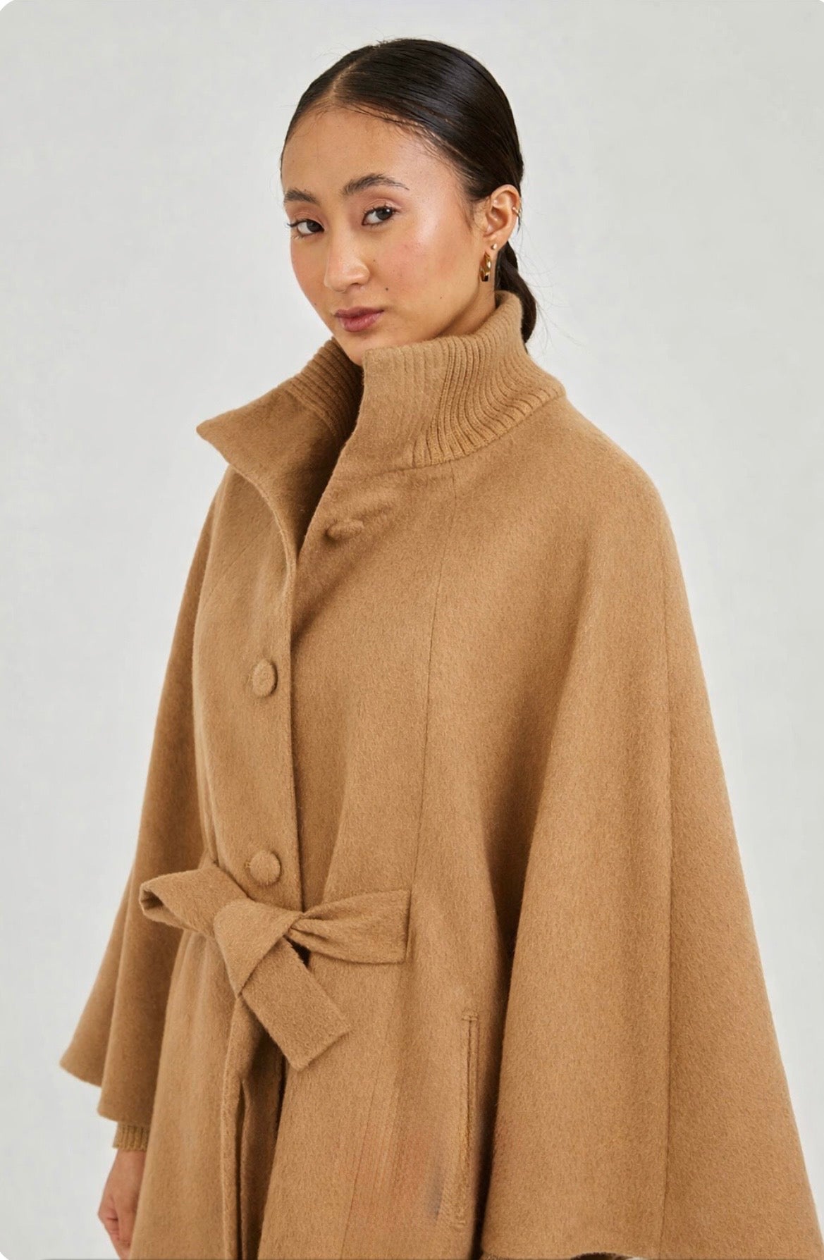 Lisbon Alpaca Cape with Waist Tie