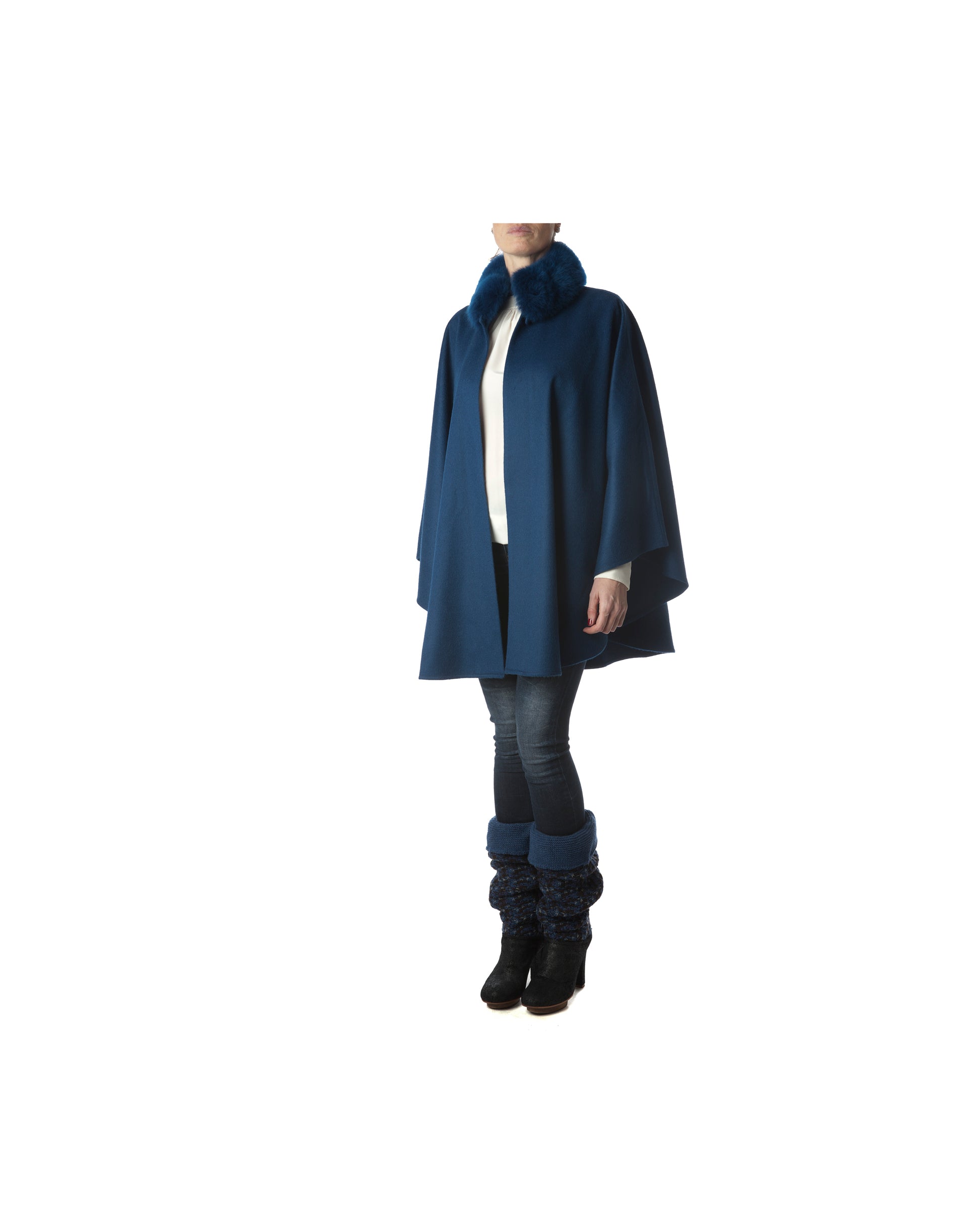 Paris Alpaca Cape With Mandarin Collar
