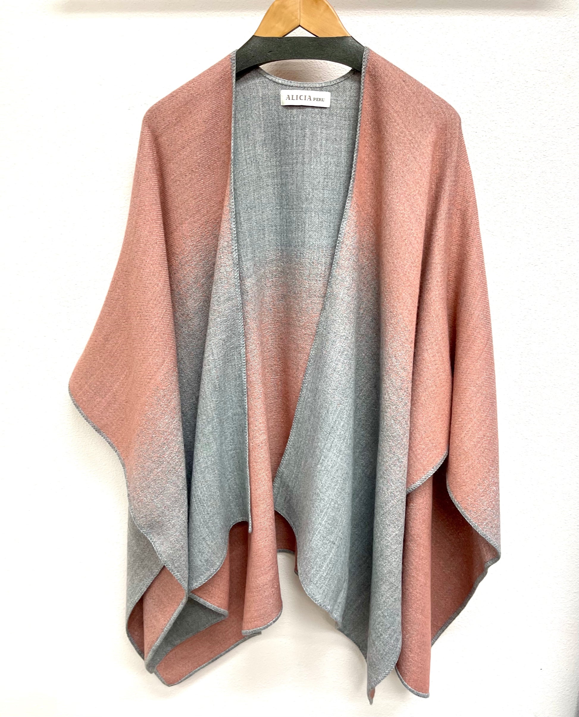 Oversized Ombre Alpaca Ruana Cape