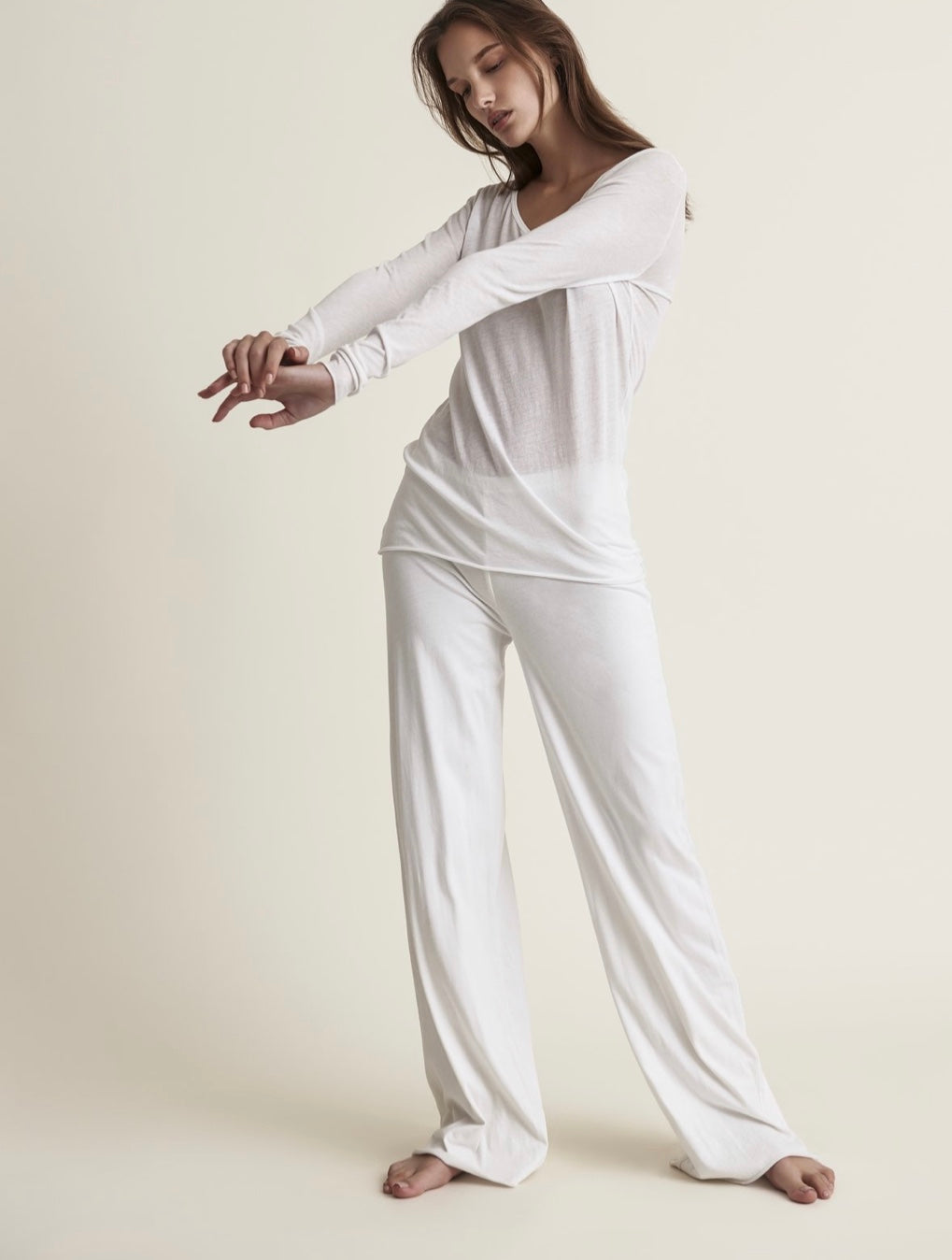 Skin White Double Layer Pima Cotton PJ Pant