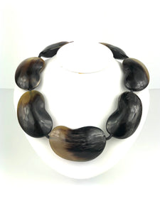 Chunky Bean Shape Cow Horn Necklace