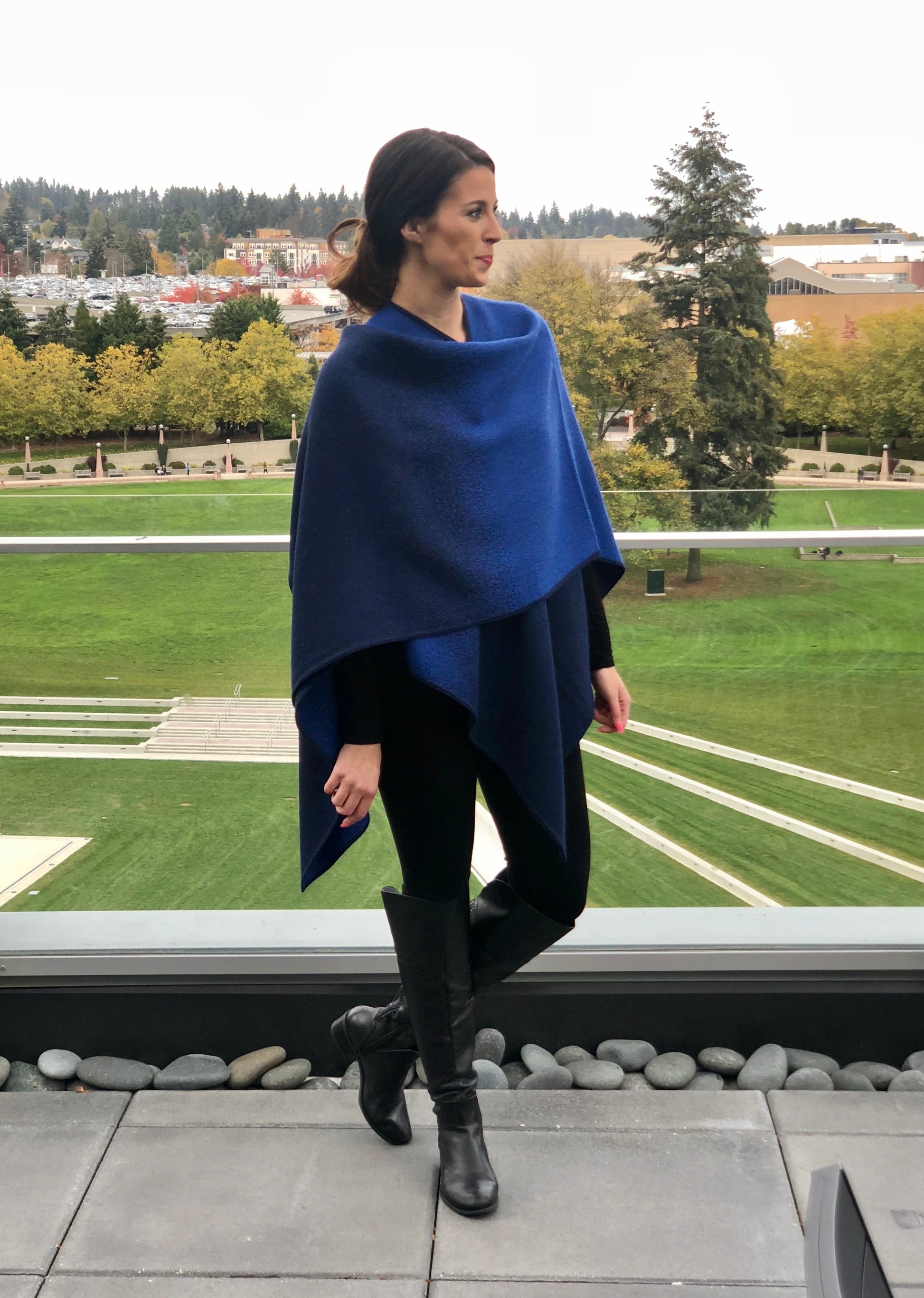 Oversized Ombre Alpaca Ruana Cape