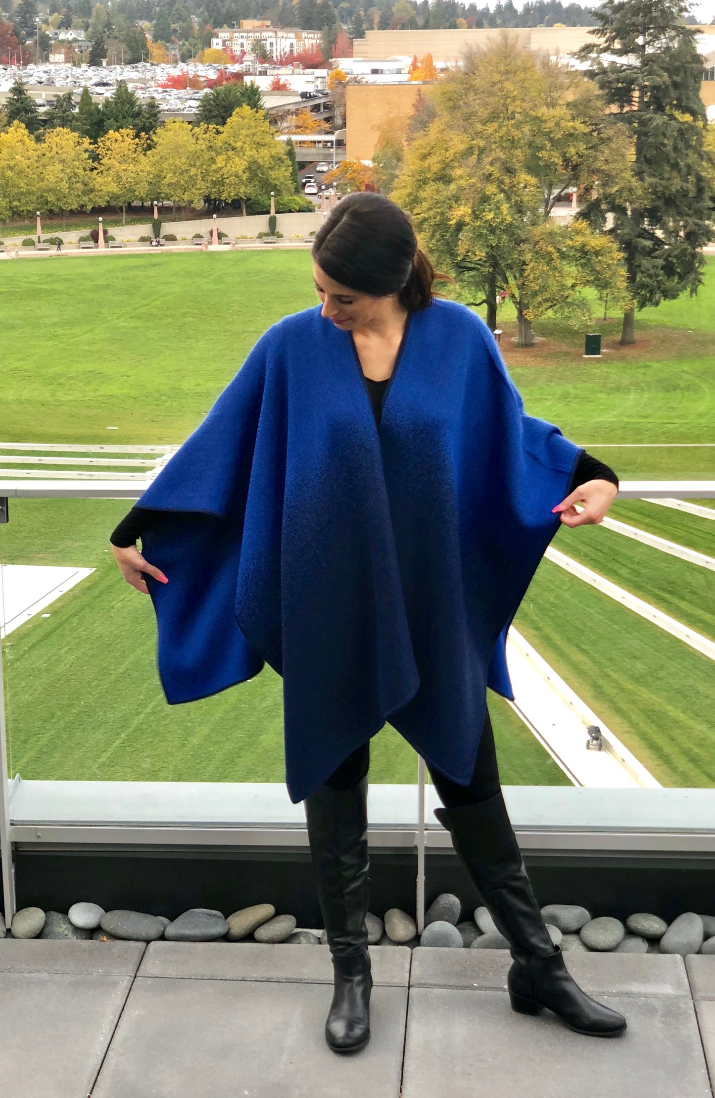Oversized Ombre Alpaca Ruana Cape