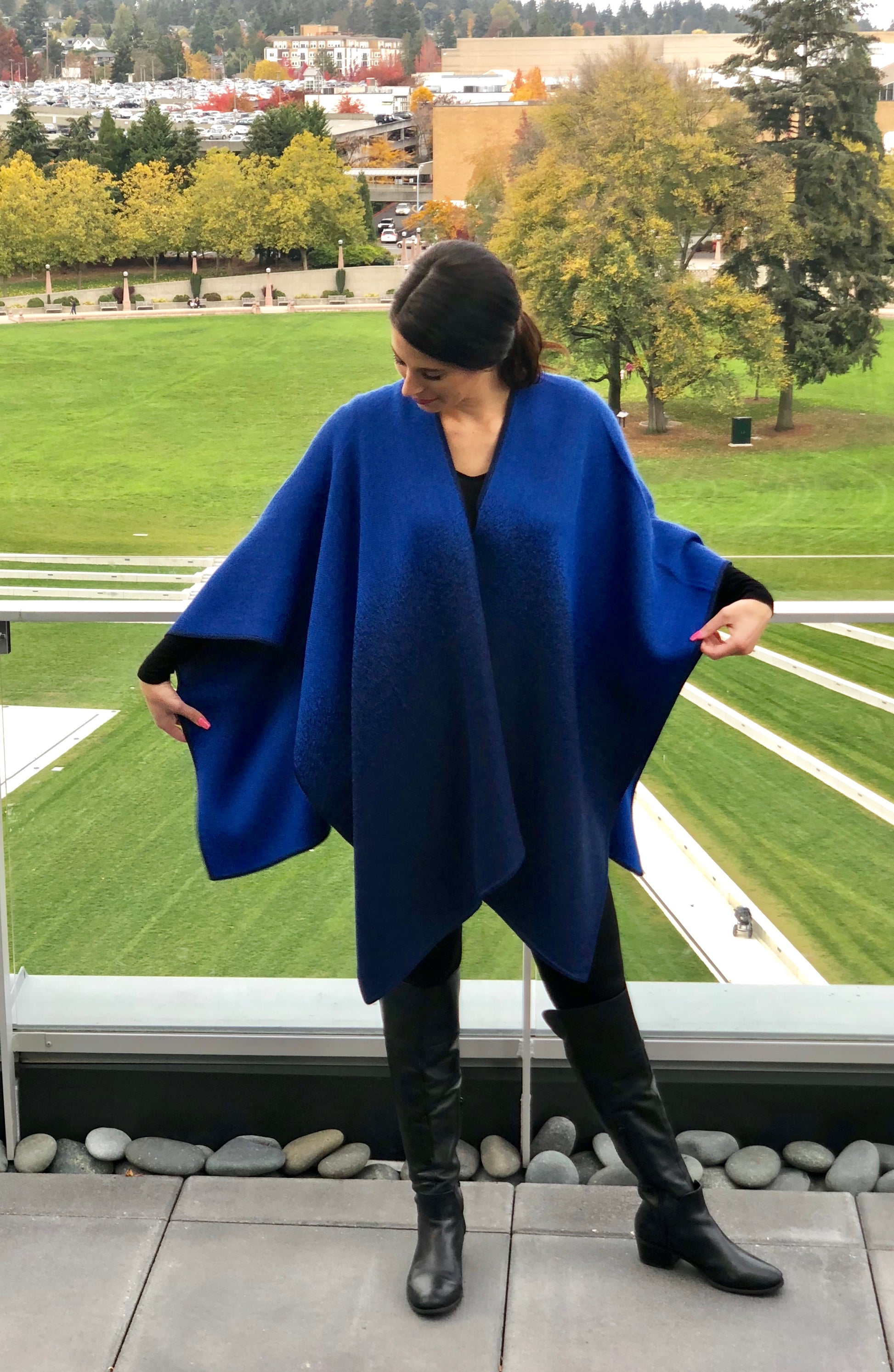 Oversized Ombre Alpaca Ruana Cape