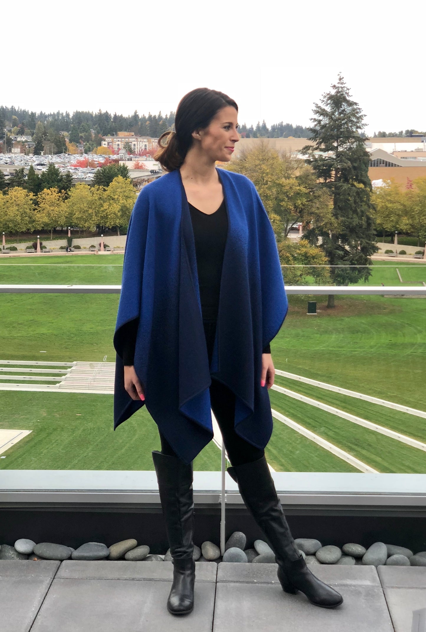 Oversized Ombre Alpaca Ruana Cape
