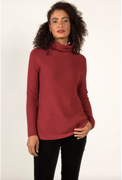 Indigenous Funnel Neck Cotton Sweater