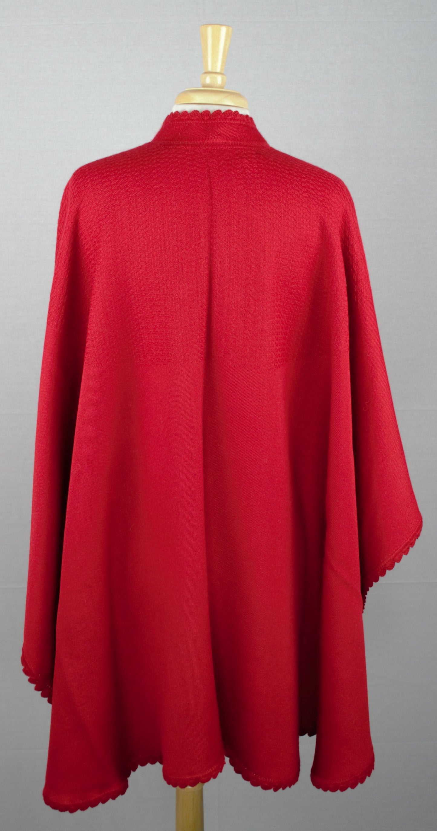 Divina Alpaca Long Cape for Women Red