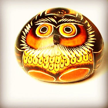 Small Carved Owl Gourd-Alicia Peru Artisanal Fair Trade