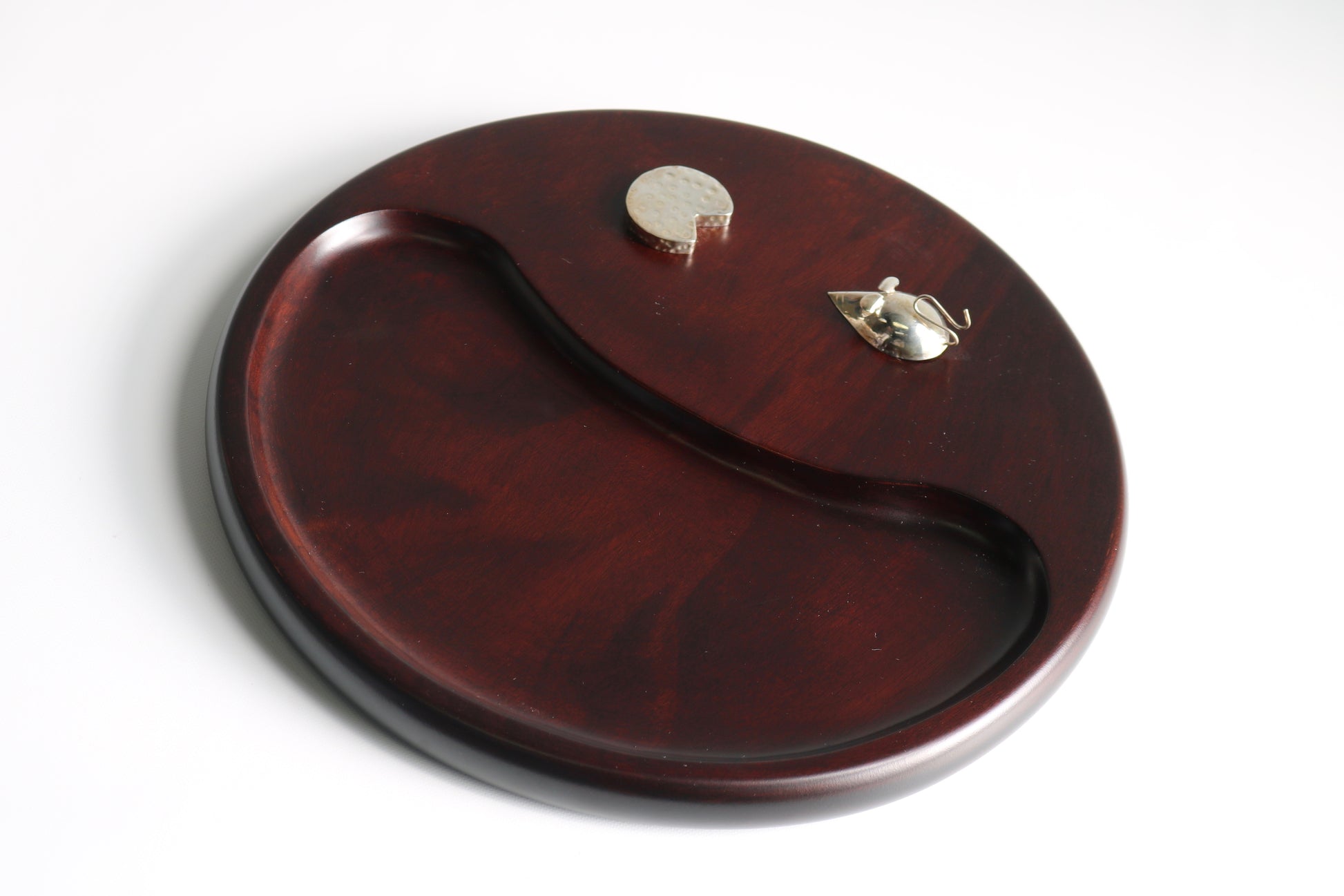 Alicia Mahogany Wood Cheese Plate 