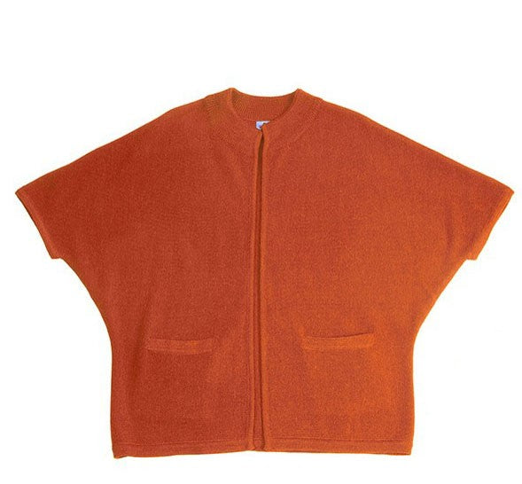 Maya Cardigan-Alicia Peru Sustainable Alpaca - pumpkin color