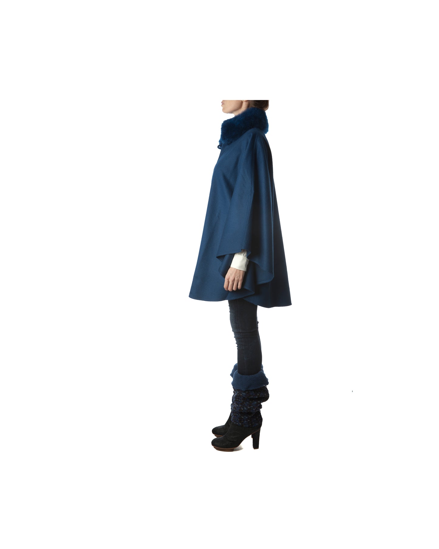 Paris Alpaca Cape With Mandarin Collar