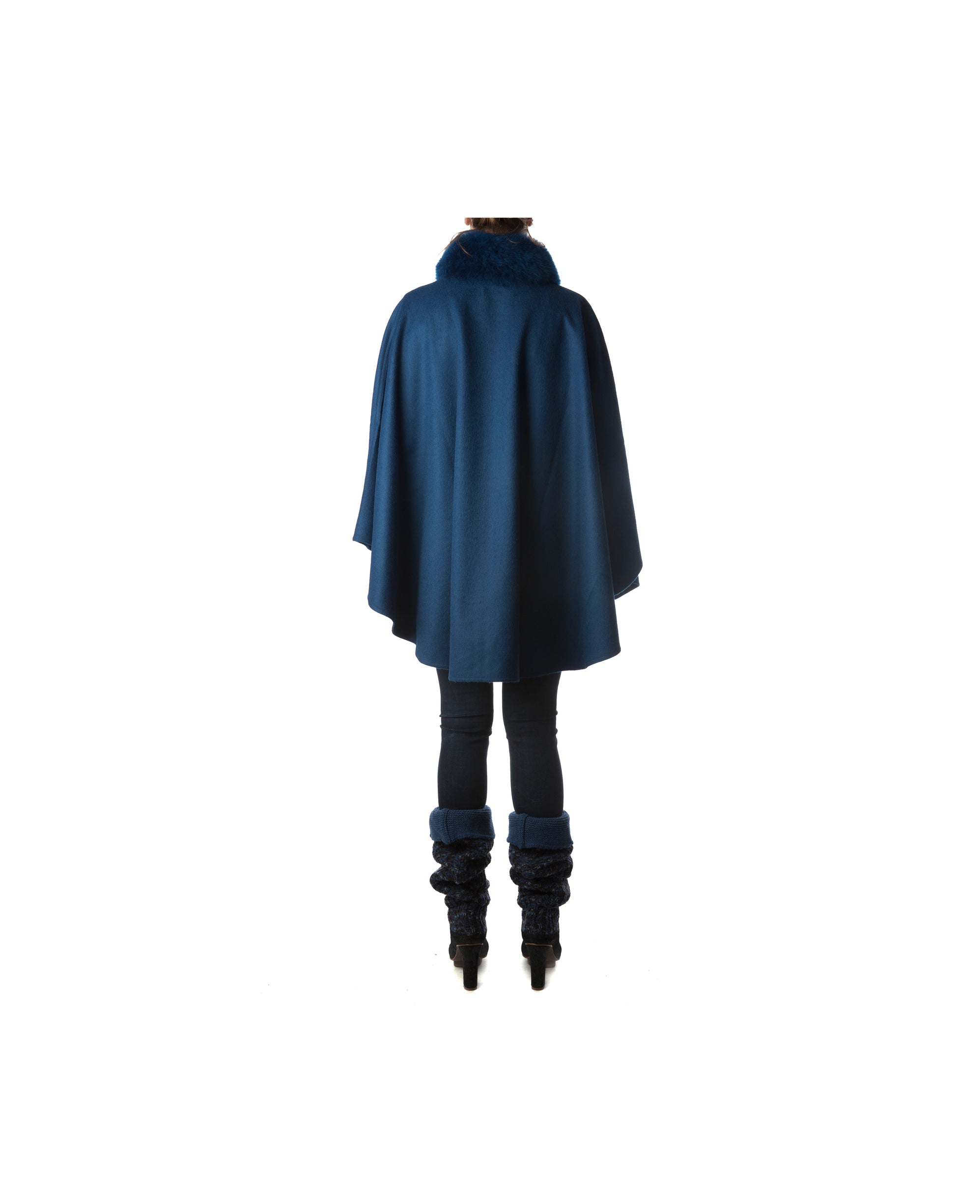 Paris Alpaca Cape With Mandarin Collar